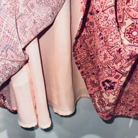 For Love and Lemons Geneva Mini Dress Size Small Red and Pink Printed Feminine - Picture 3 of 7